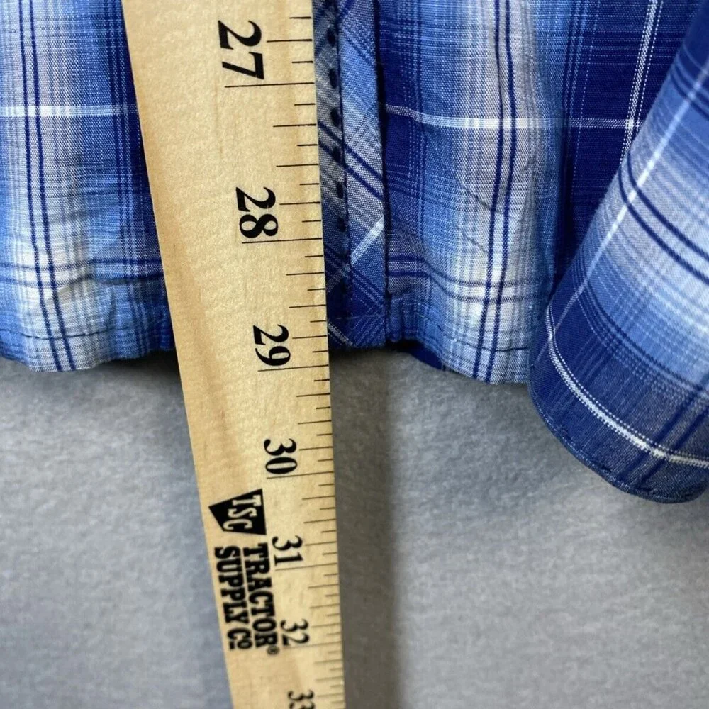 Wrangler American Cowboys Mens XXL Pearl Snap‎ MV1323M Plaid Shirt Western Rodeo